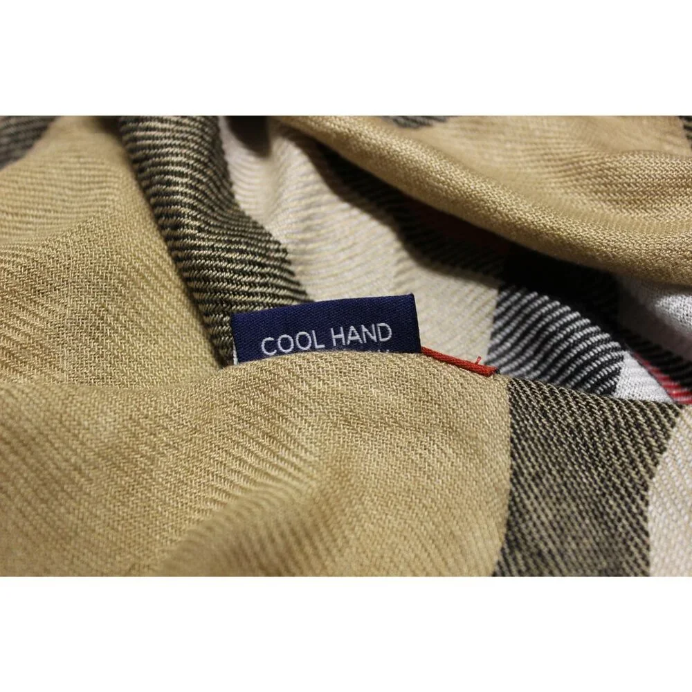 Tartan Threads‎ tan tartan plaid long lightweight scarf
